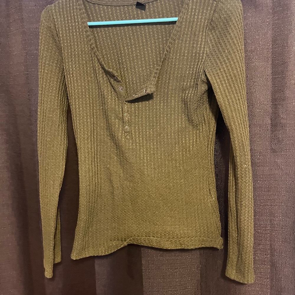 Shein Green Waffle Knit